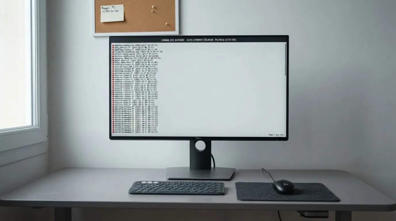 écran d'ordinateur affichant une longue liste de sites de jeux bloqués
