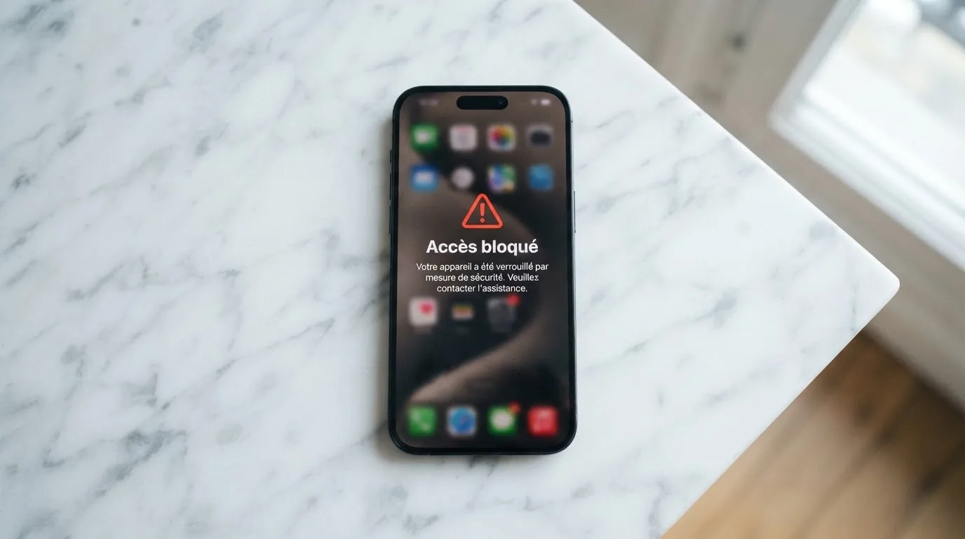 écran affichant un avertissement de blocage d'accès à un site de jeu