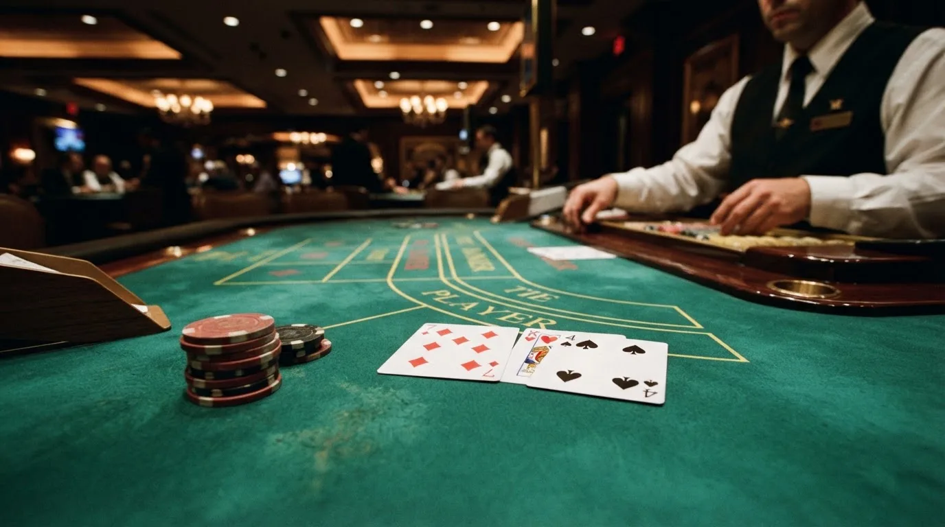 Table de baccara et jeux de cartes dans une salle de casino