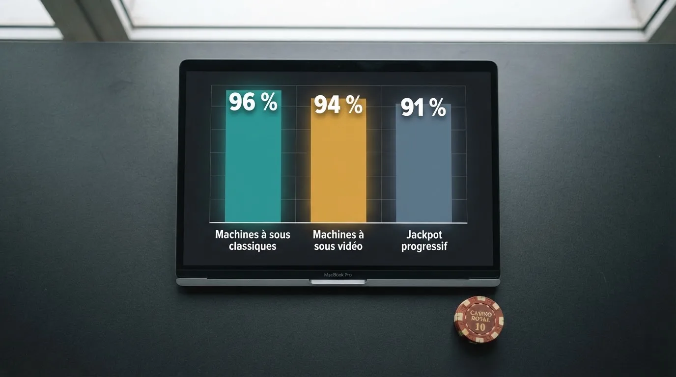 Tableau comparatif de taux de redistribution affichés sur plusieurs machines à sous en ligne